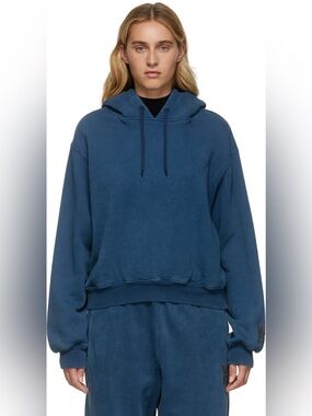 Alexander Wang.T  Washed Blue Pullover Hoodie - 100% Cotton